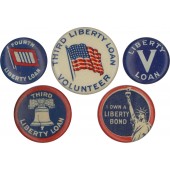 Group of 5 different LIBERTY LOAN pinbacks