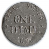 FREE SILVER ONE DIME 1896 