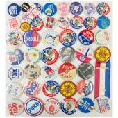 Collection of 87 different Gerald Ford pinback buttons 1976