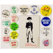 16 anti-Nixon pinback buttons 1968-1974