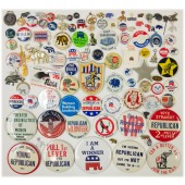 Collection of 103 different Republican Party pinbacks, etc.