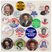 Group of 19 different Jesse Jackson pinback buttons 1984-1988
