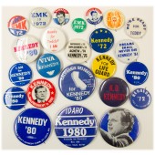 Group of 24 different Ted Kennedy pinback buttons