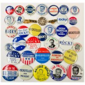 Nelson Rockefeller pinback buttons - 37 different