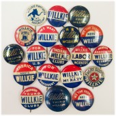 Group of 19 different Willkie pinback buttons