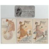 Nellie Bly trade cards and aluminum business card