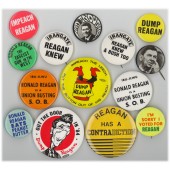 14 different anti-Reagan buttons
