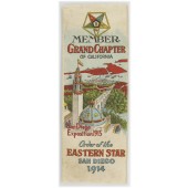 San Diego Exposition 1915 Order of the EASTERN STAR SAN DIEGO 1914