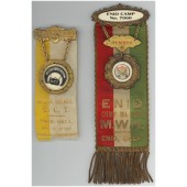Two fraternal ribbon badges from Enid, Oklahoma