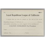 Loyal Republican League of California COOLIDGE