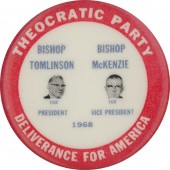 THEOCRATIC PARTY TOMLINSON FOR PRESIDENT McKENZIE FOR VICE PRESIDENT