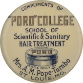 "PORO" COLLEGE SCHOOL OF Scientific & Sanitary HAIR TREATMENT pocket mirror