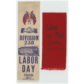 Pair of Labor Day ribbons 1909 1910