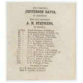 FOR PRESIDENT, JEFFERSON DAVIS...FOR VICE PRESIDENT, A.H. STEPHENS