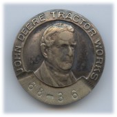 JOHN DEERE TRACTOR WORKS employee badge