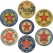 Group of 7 STAR BRAND SHOES pinbacks