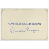 GOVERNOR RONALD REAGAN hand-signed card