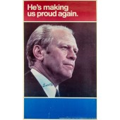 HAND-SIGNED "Gerald R. Ford" campaign poster
