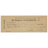 Check hand-signed "Calvin Coolidge"