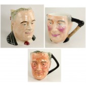 3 FDR miniature toby mugs