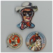Group of 3 LONE RANGER pinbacks