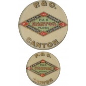 Group of 2 P. & O. CANTON PLOWS pinbacks