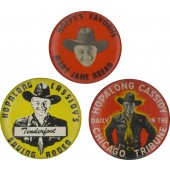 Group of 3 HOPALONG CASSIDY pinbacks