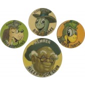 Group of 4 SLEEPY JOE CLUB pinbacks