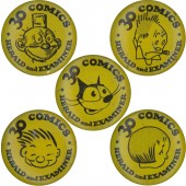 Group of 5 HERALD and EXAMINER comic pinbacks