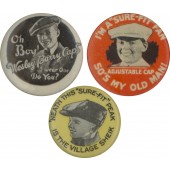 Group of 3 HAT MAKERS pinbacks