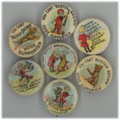Group of 7 BUSTER BROWN HOSE SUPPORTER pinbacks