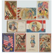 9 different early Fourth of July postcards