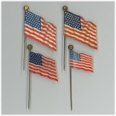 4 advertising celluloid flag stickpins