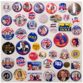 Collection 129 different Bob Dole buttons 1980-1996