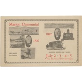 Marion Centennial 1822 1922 WARREN G. HARDING, Our President