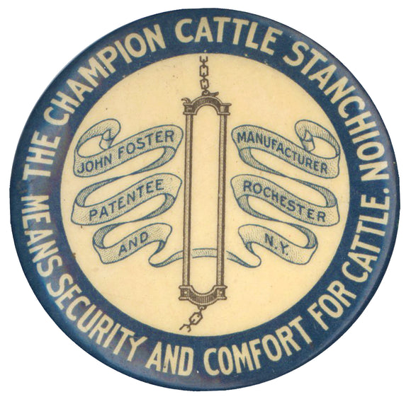 THE CHAMPION CATTLE STANCHION MEANS SECURITY AND COMFORT FOR CATTLE.