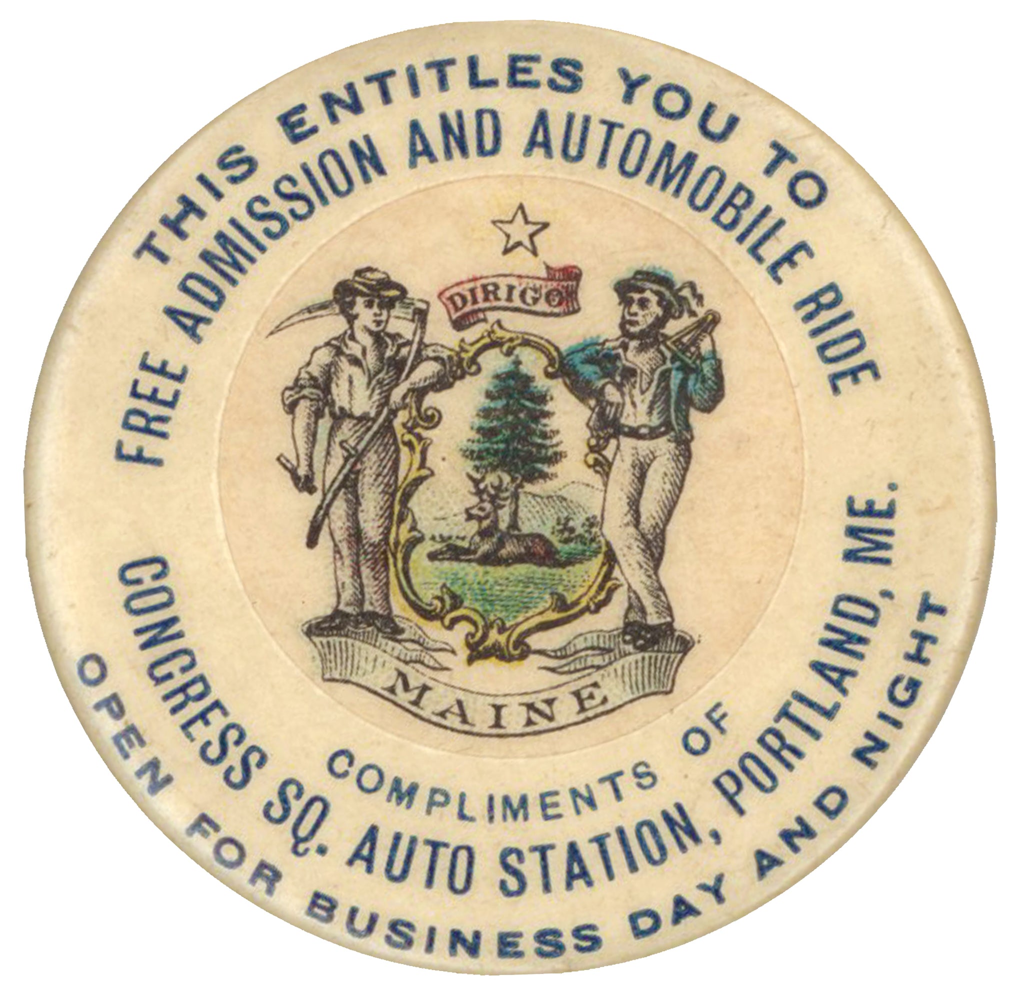 THIS ENTITLES YOU TO FREE ADMISSION AND AUTOMOBILE RIDE ...