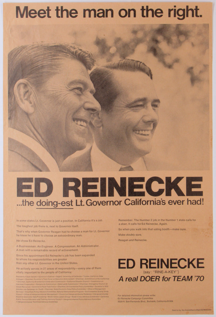 Meet the man on the right.  ED REINECKE (and Ronald Reagan)