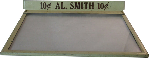 AL SMITH cigar box glass & tin display cover