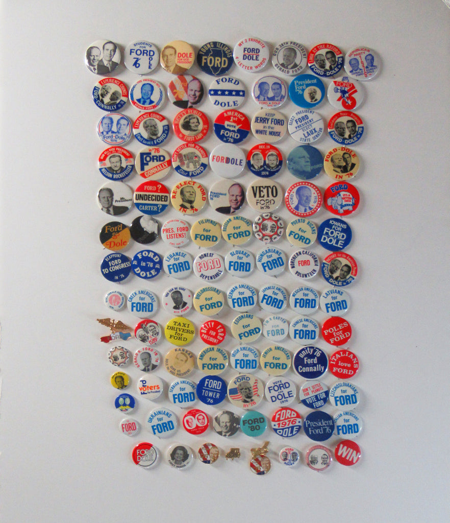 Collection of 173 Gerald Ford pinback buttons, etc.