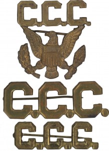 Civilian Conservation Corps brass badges.
