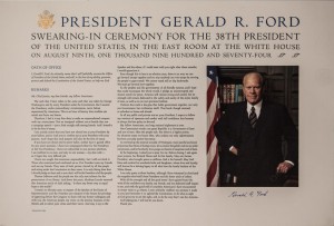 PRESIDENT GERALD R. FORD SWEARING-IN CEREMONY